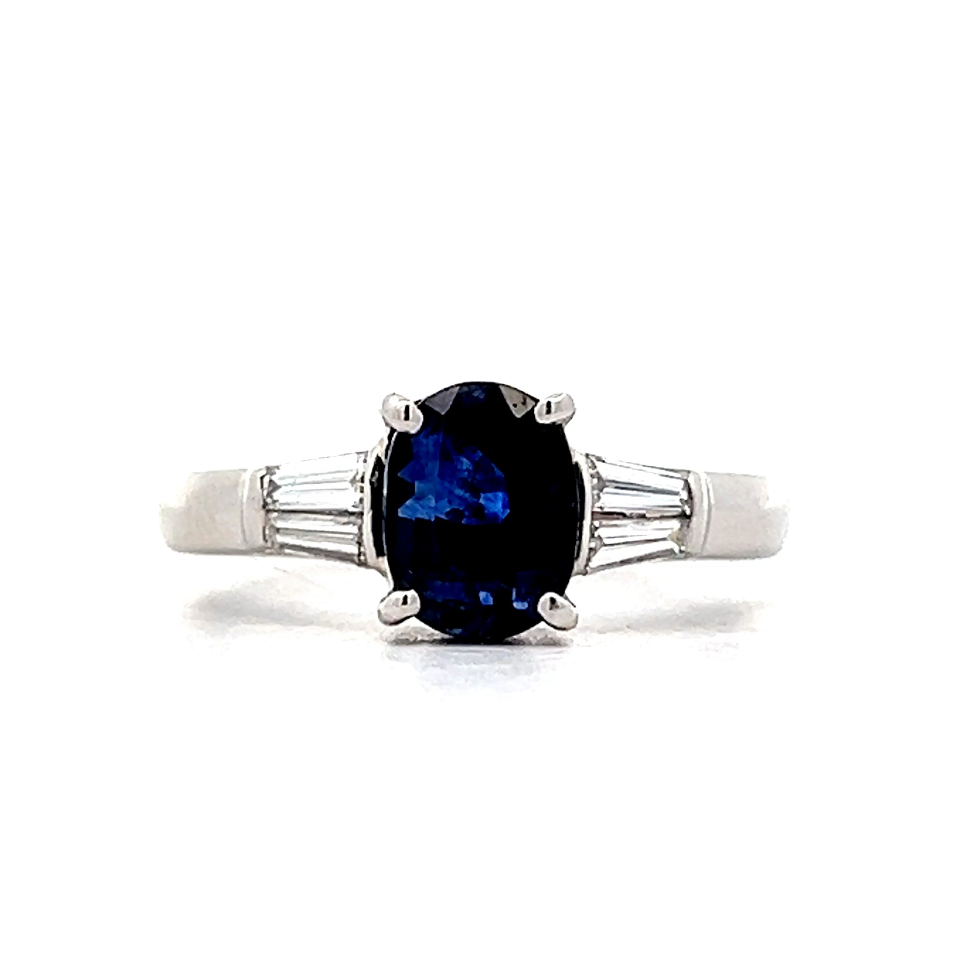 1.98 Oval Sapphire Engagement Ring in Platinum
