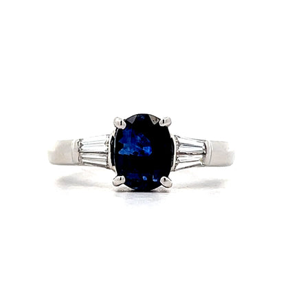 1.98 Oval Sapphire Engagement Ring in Platinum