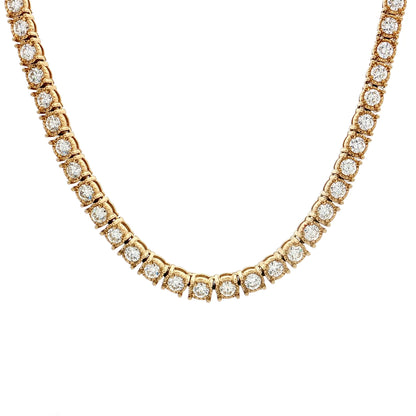 10.00 Diamond Tennis Necklace 14k Yellow Gold