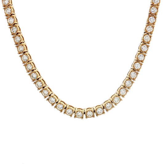 10.00 Diamond Tennis Necklace 14k Yellow Gold