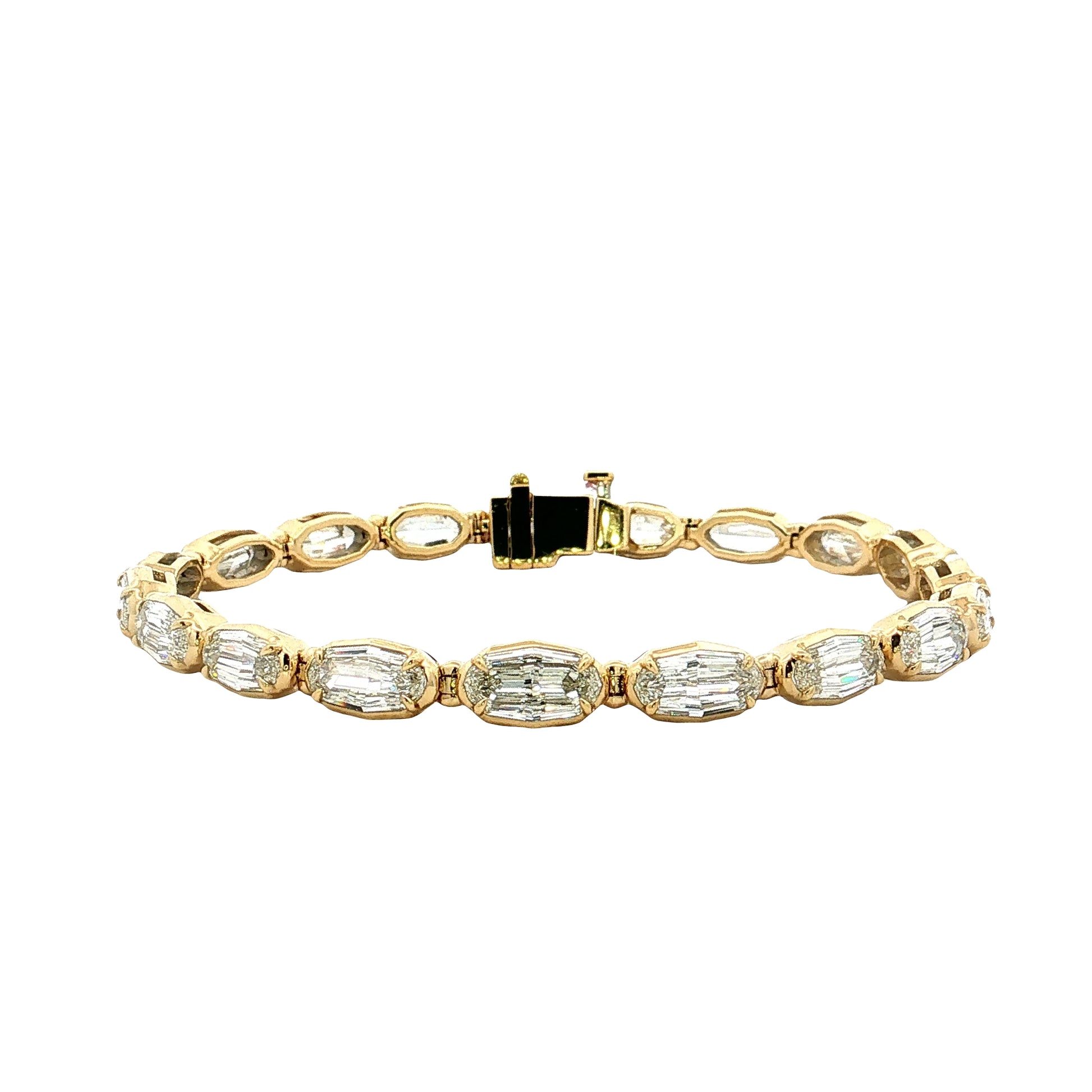 10.54 Oval Step Cut Diamond Tennis Bracelet 18k
