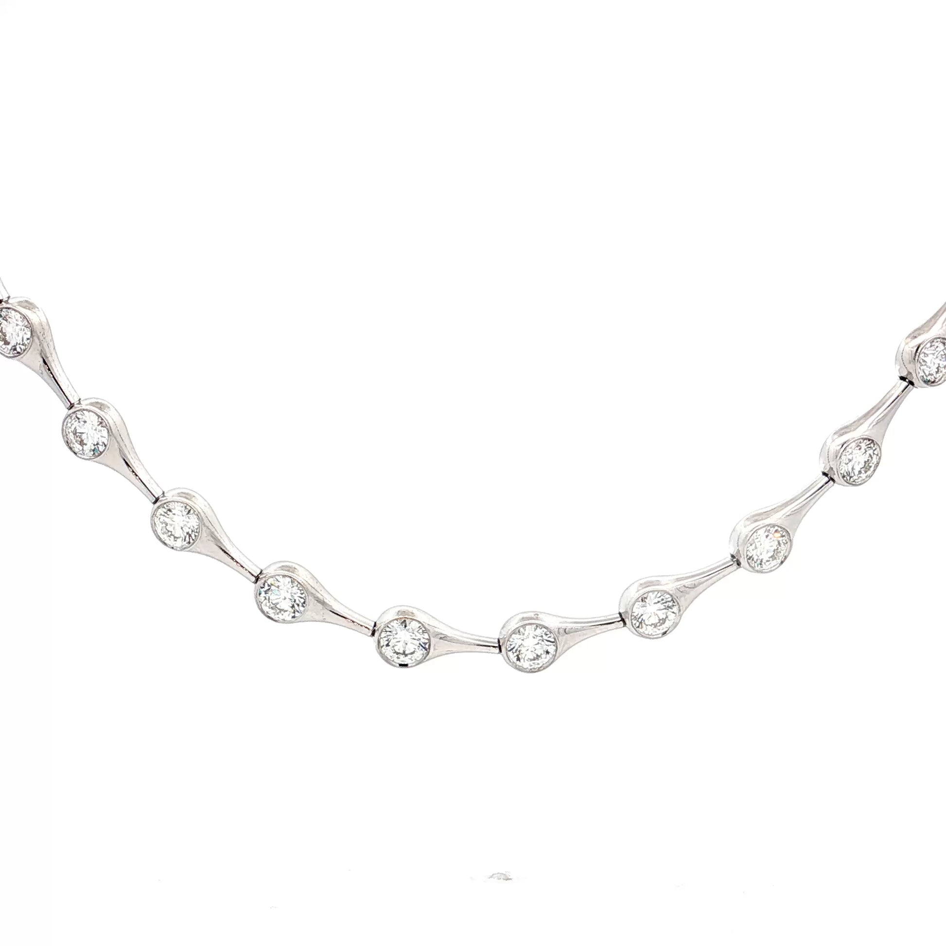 10.86 Diamond Station Necklace in 18k White Gold