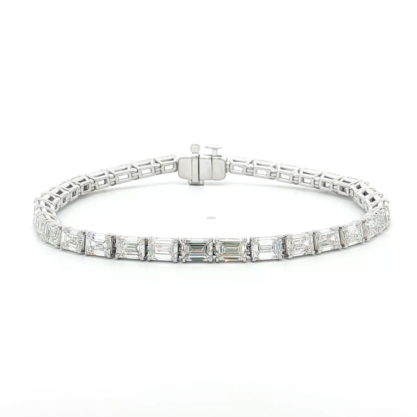 10.91 GIA Emerald Cut Diamond Tennis Bracelet 18k