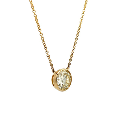 2 Carat Bezel Set Diamond Necklace in 14k Yellow Gold
