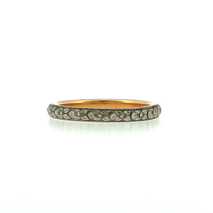 Antique Edwardian Orange Blossom Wedding Band 18k