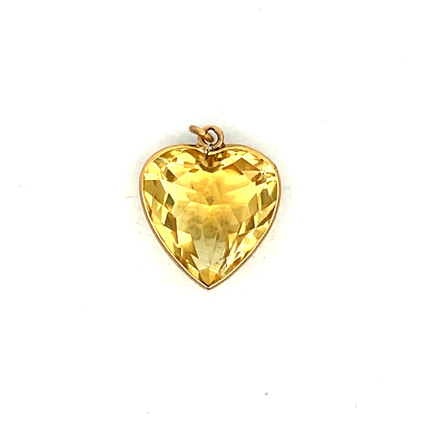 11.00 Heart Shaped Citrine Pendant in 14k Yellow Gold