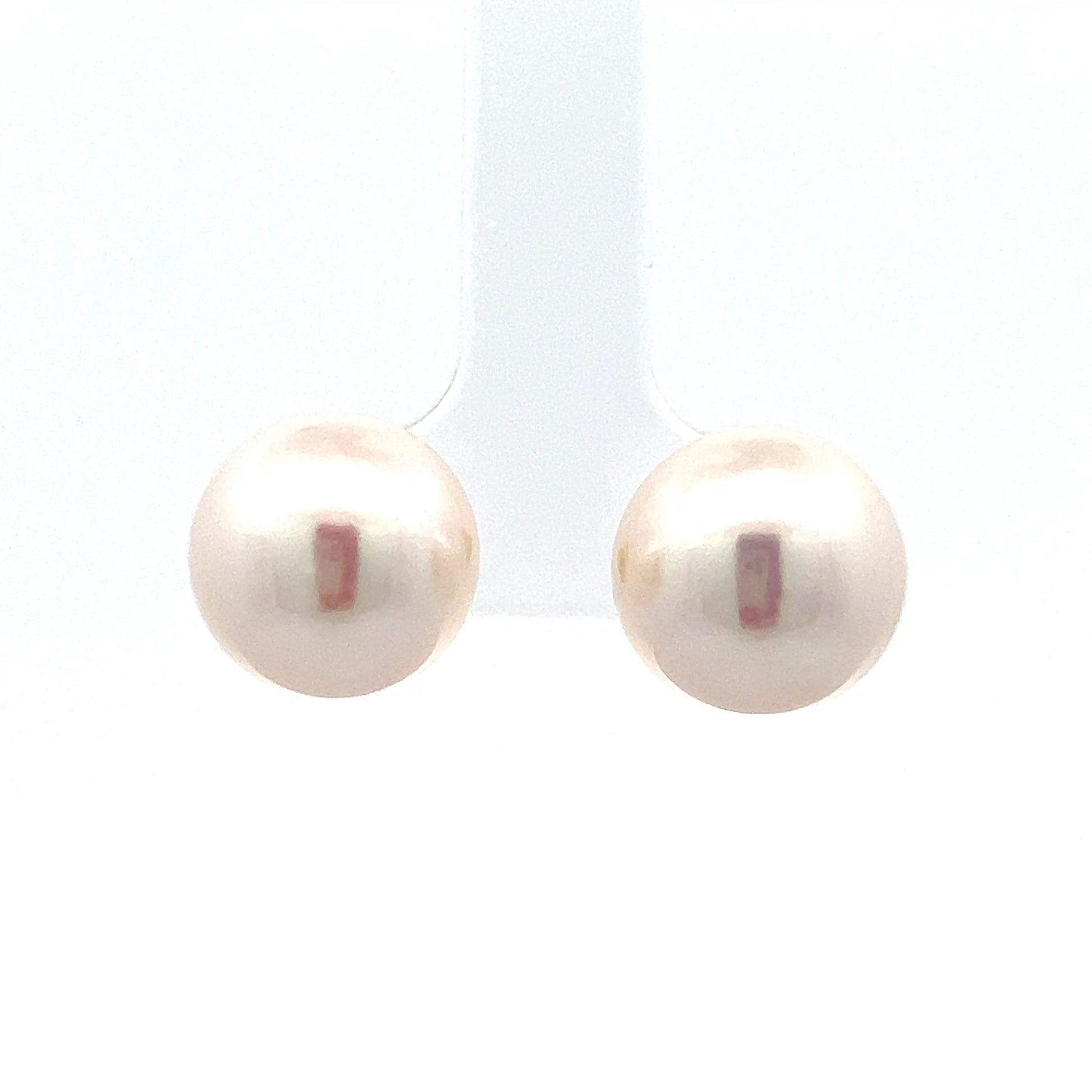 11.5mm Cultured Pearl Stud Earrings 14k Yellow Gold