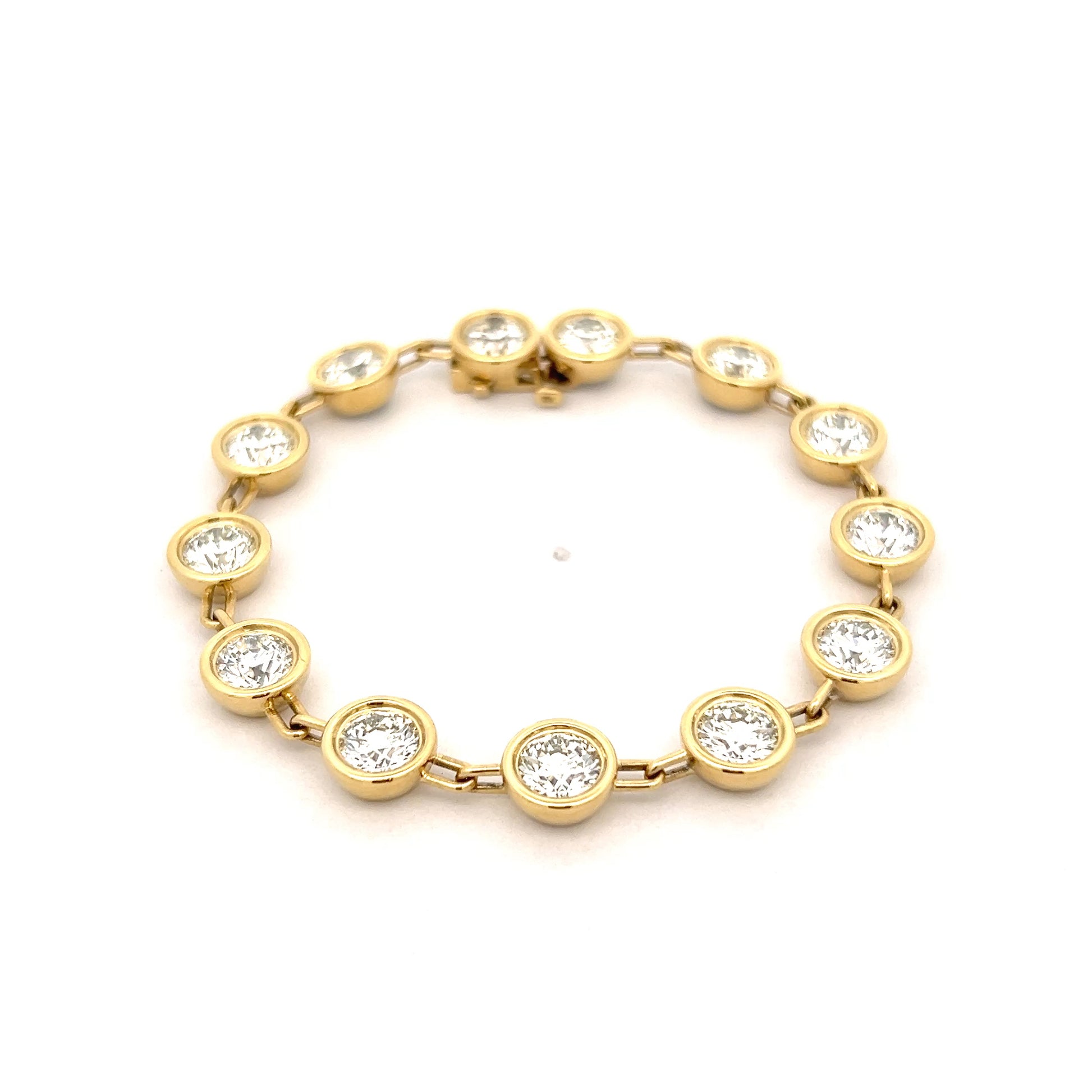 11.75ct Diamond Paperclip Link Bracelet 18k Yellow Gold
