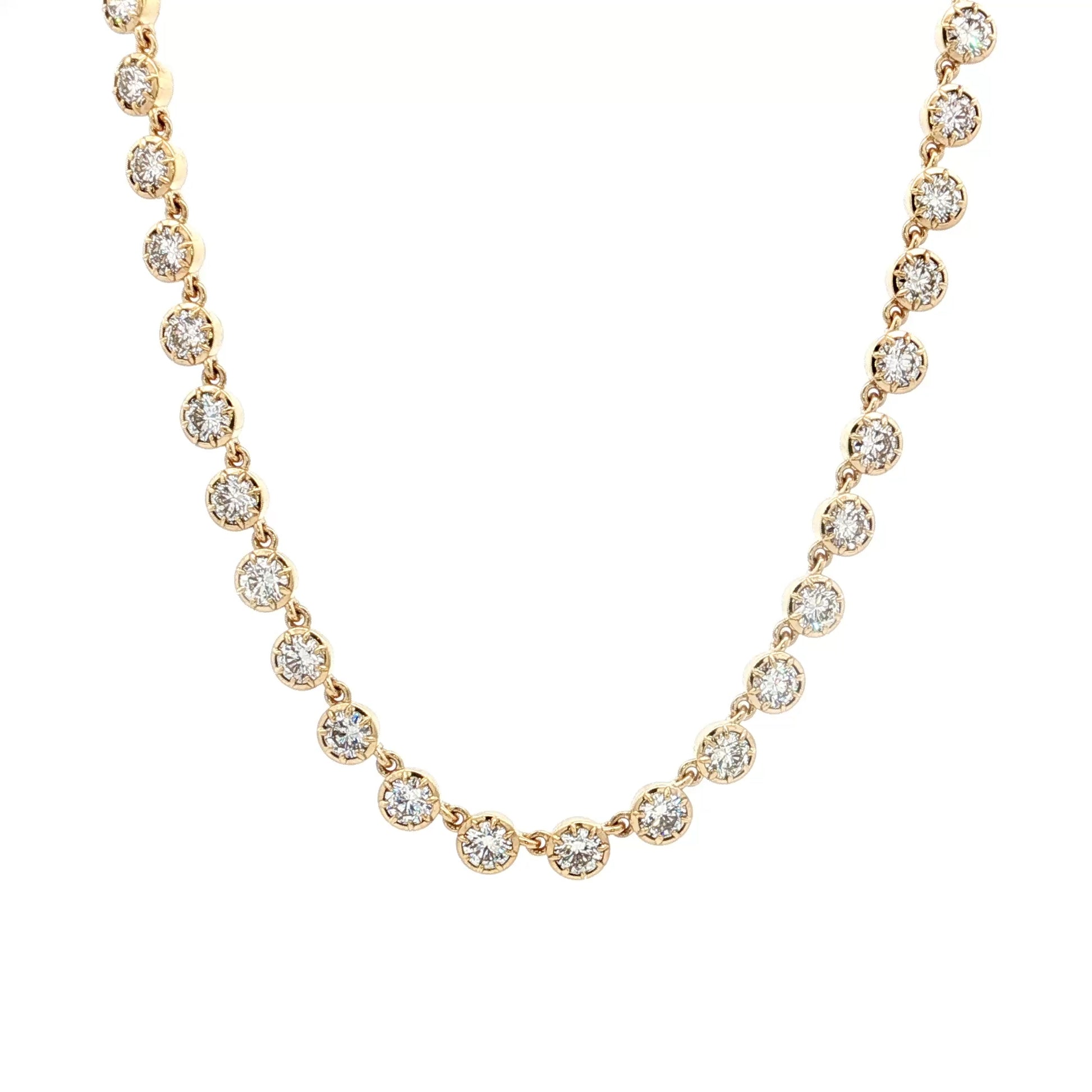 11.92 Diamond Statement Necklace in 18k Yellow Gold