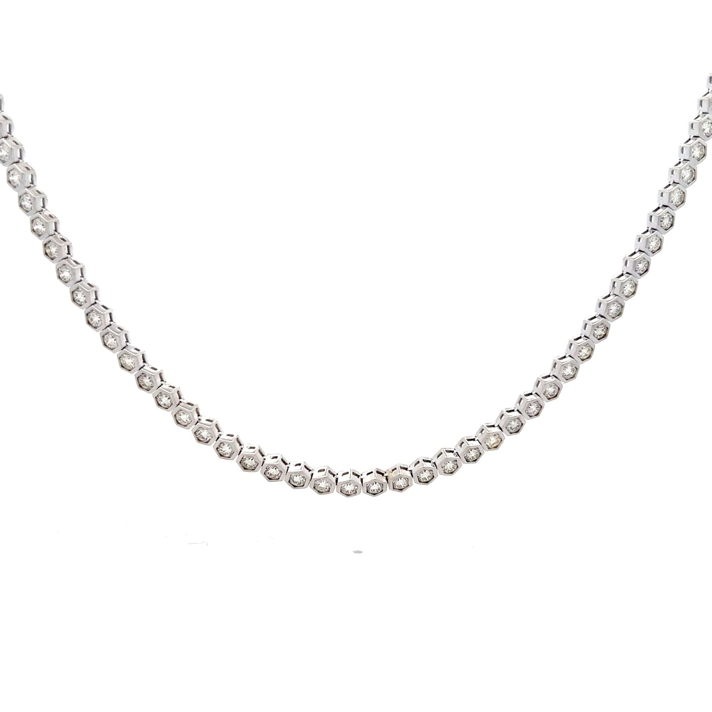 11 Carat Diamond Tennis Necklace in 14k White Gold