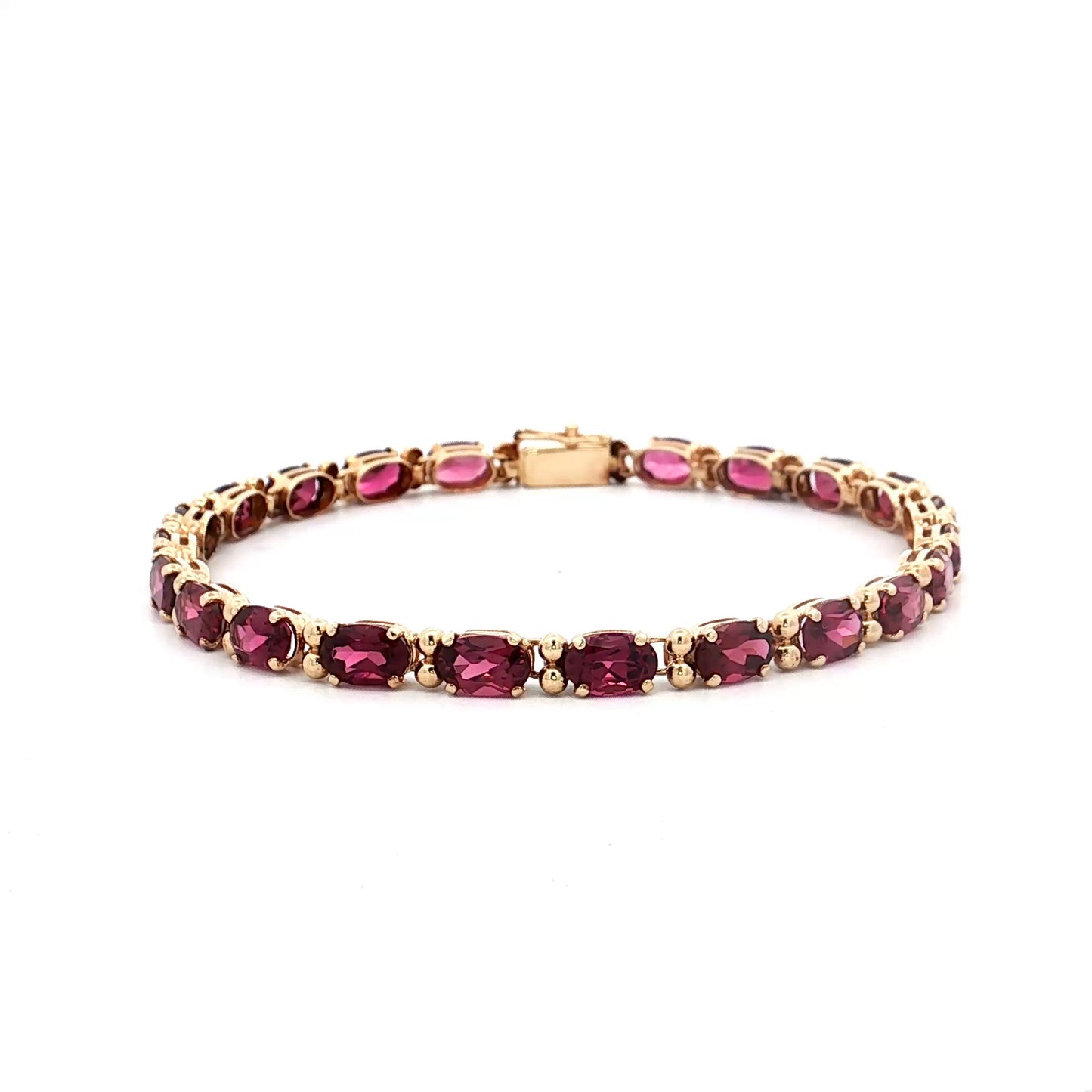 12.10 Rhodolite Garnet Tennis Bracelet in 14k