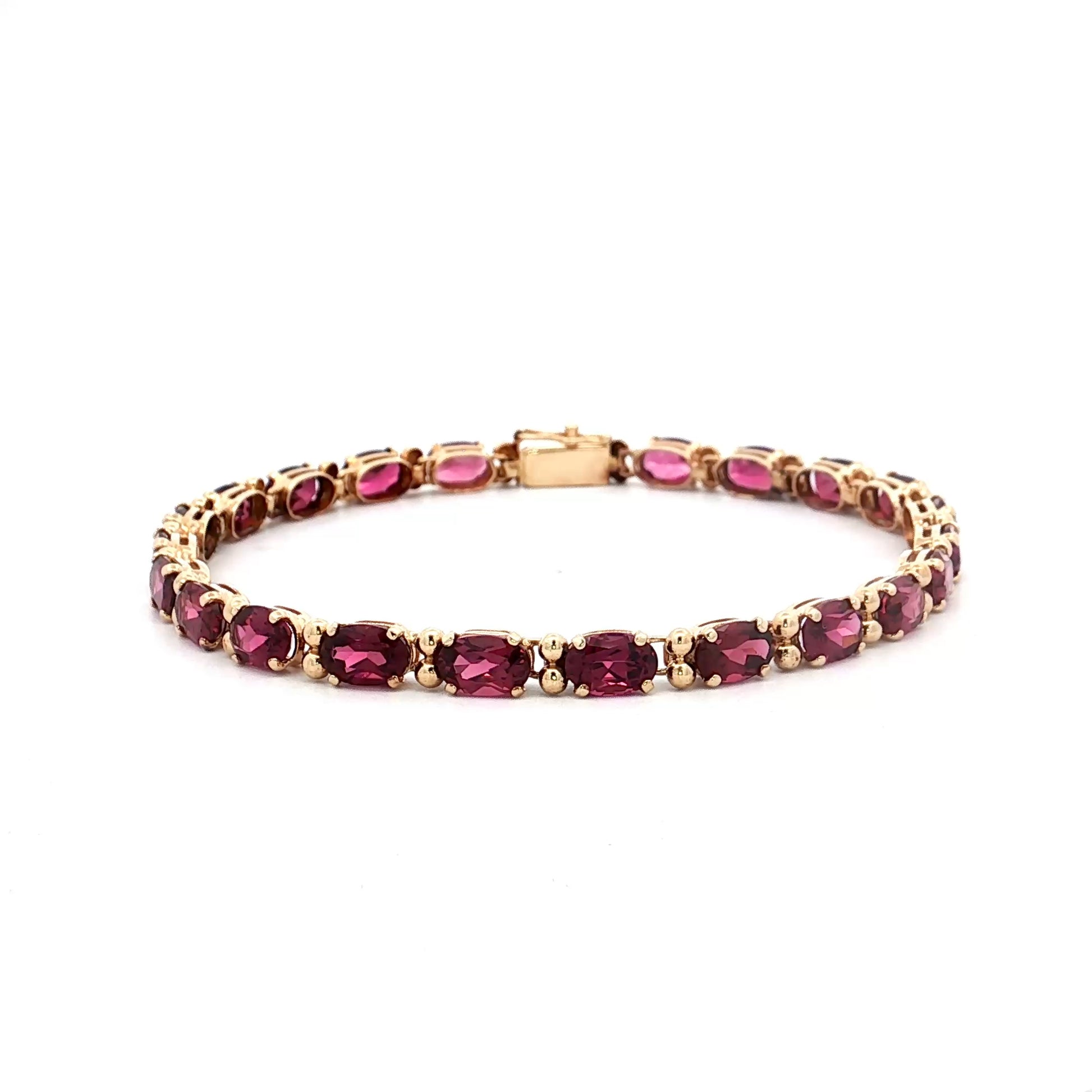 12.10 Rhodolite Garnet Tennis Bracelet in 14k