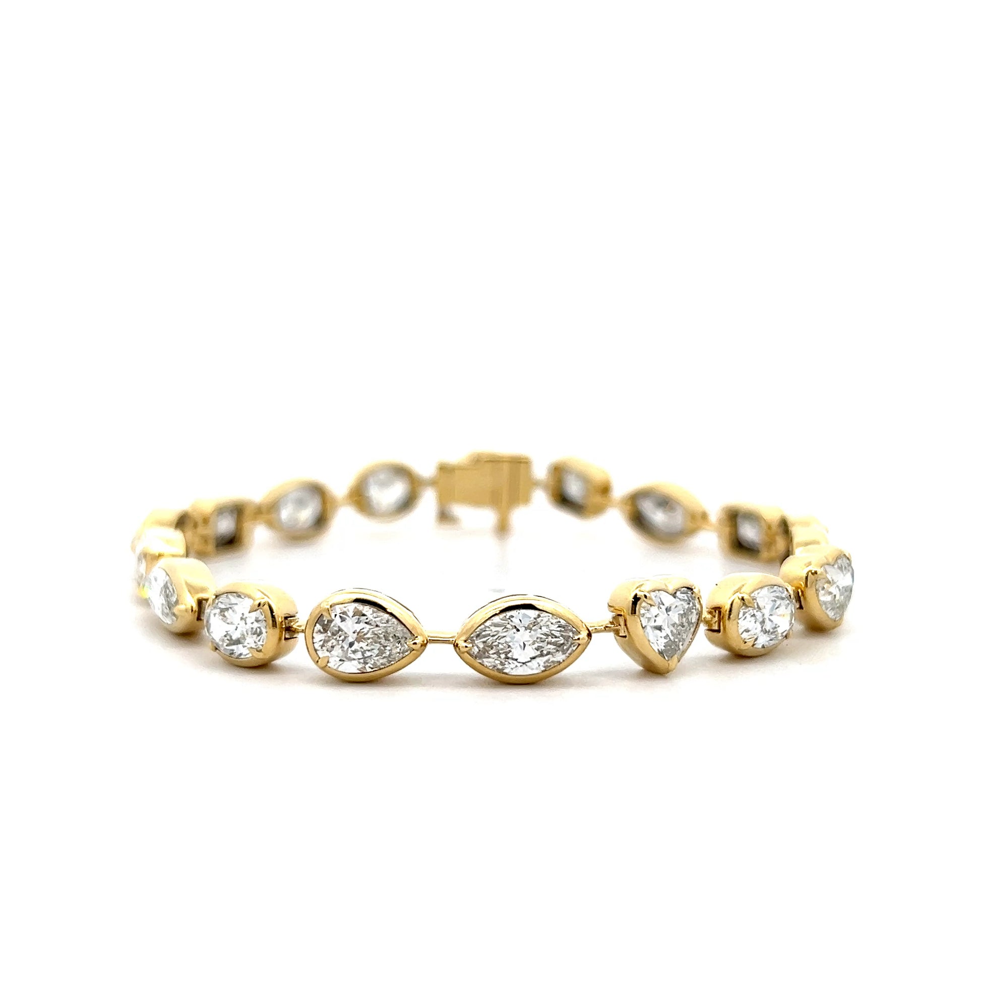 12.63 Mixed Cut Diamond Bezel Bracelet in 18k