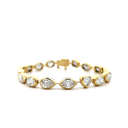 12.63 Mixed Cut Diamond Bezel Bracelet in 18k