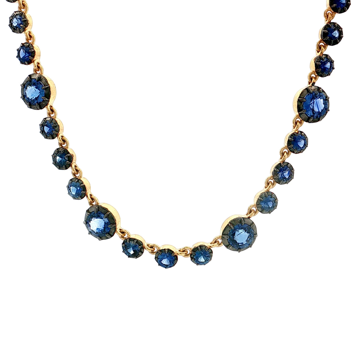 Jewelry Necklace 18Kyg Yellow Gold Blue #280440J88B
