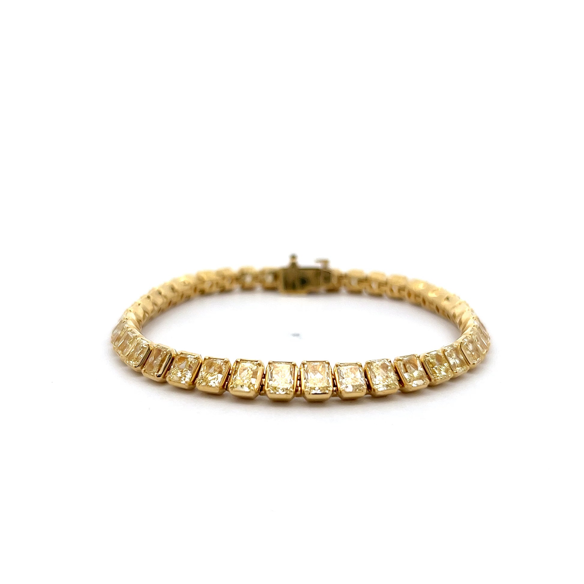 14.21 Radiant Cut Diamond Bracelet in 18k Yellow Gold