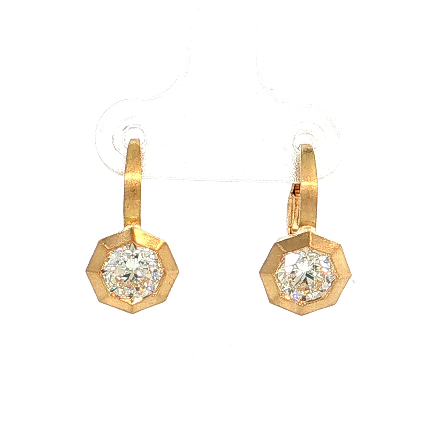 14.44 Cushion Lemon Quartz Drop Earrings 18k