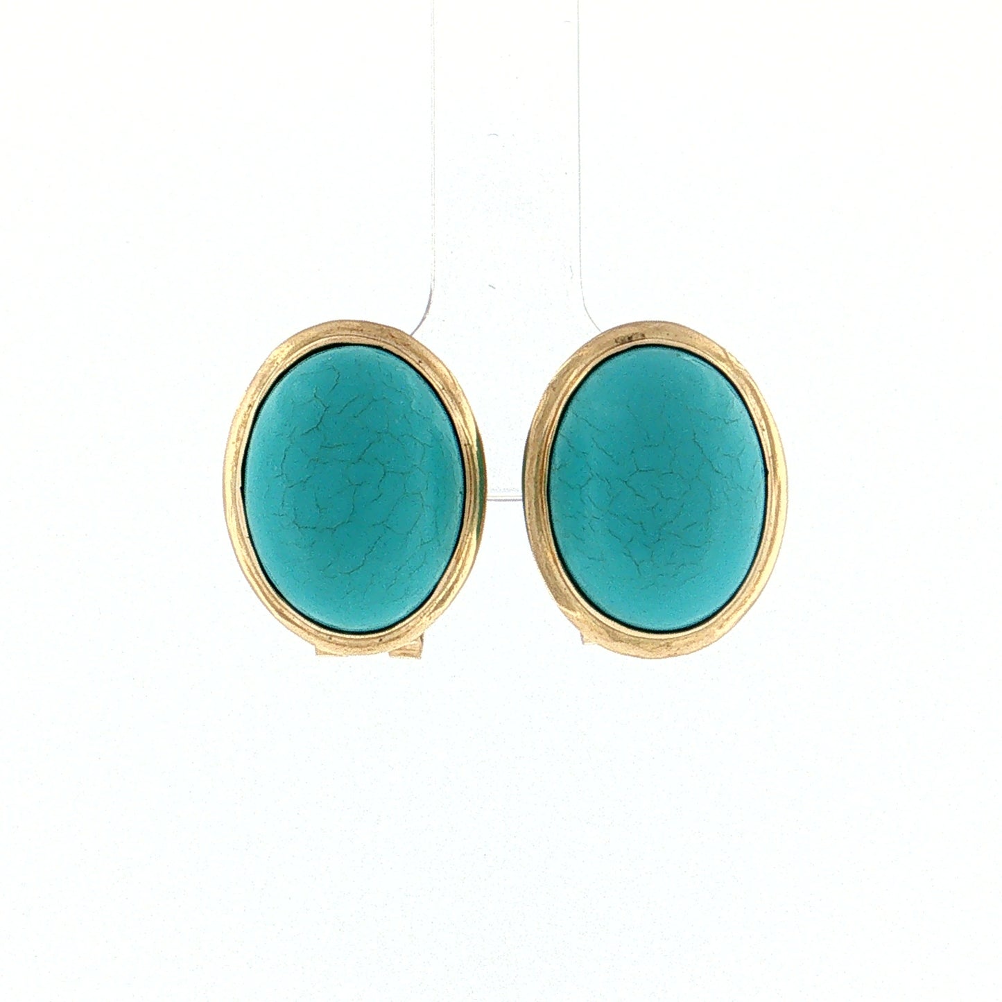 14.50 Turquoise Oval Stud Earrings 14k