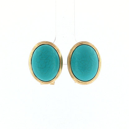 14.50 Turquoise Oval Stud Earrings 14k