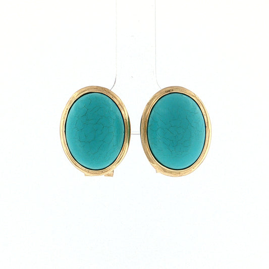 14.50 Turquoise Oval Stud Earrings 14k
