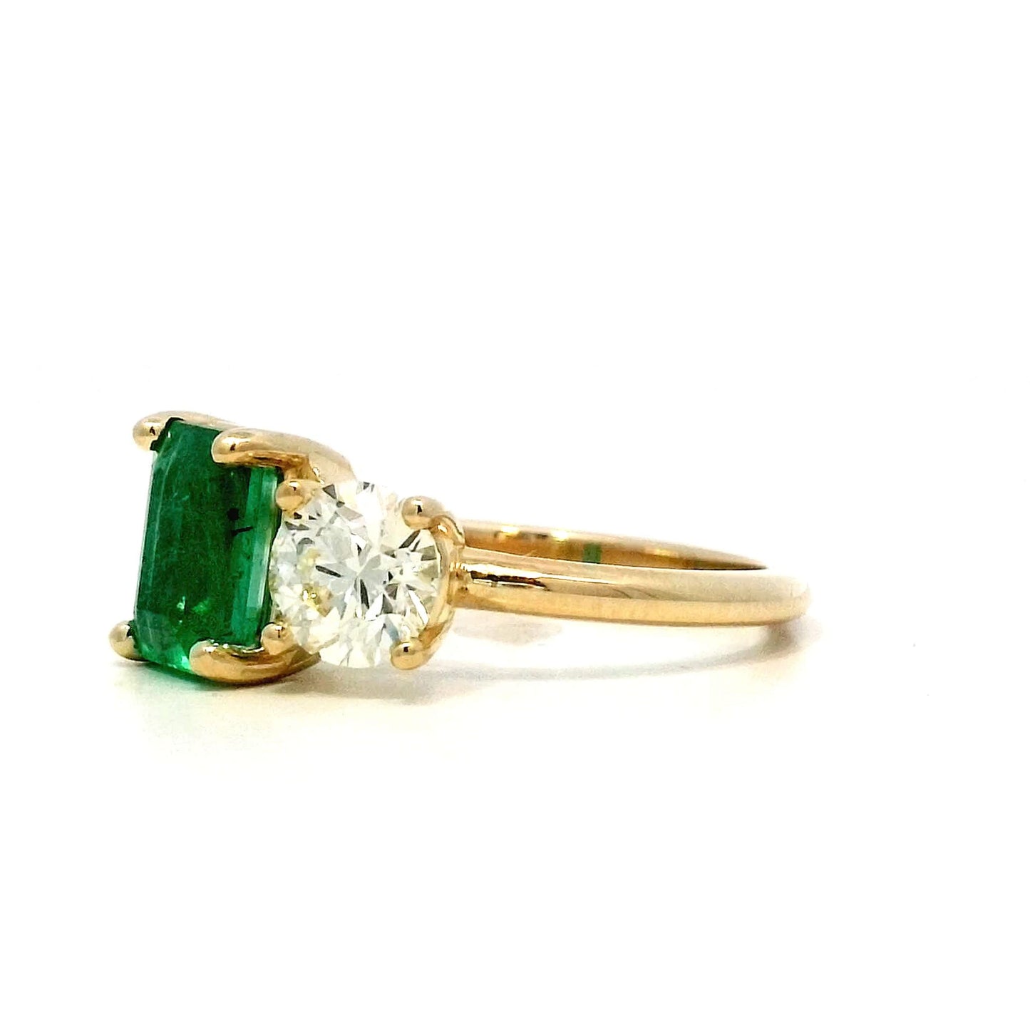 Toi Et Moi Cocktail Ring with Emerald & Diamond in 14k