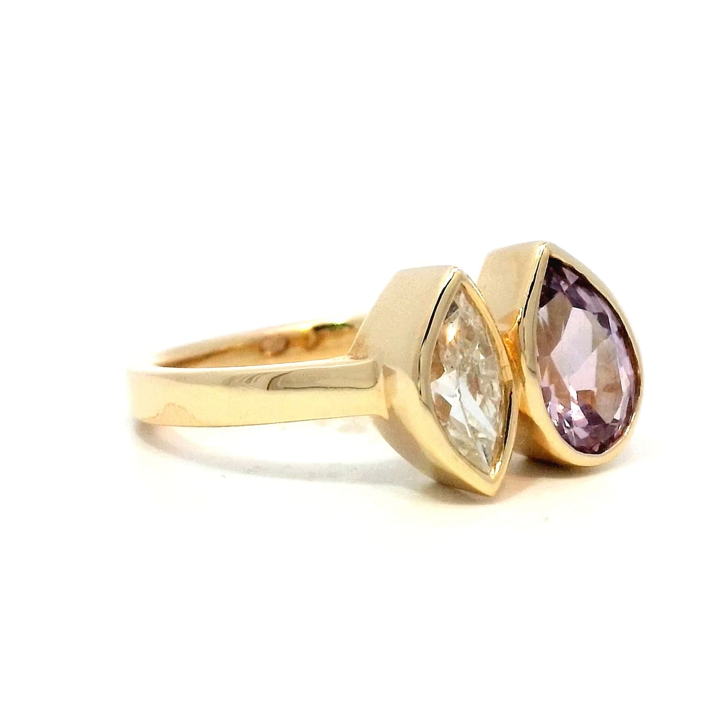 Toi Et Moi Diamond & Spinel Ring in 14k Yellow Gold