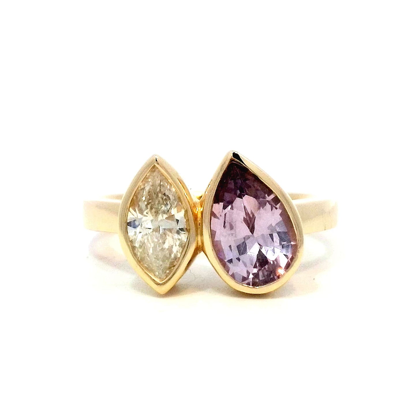 Toi Et Moi Diamond & Spinel Ring in 14k Yellow Gold