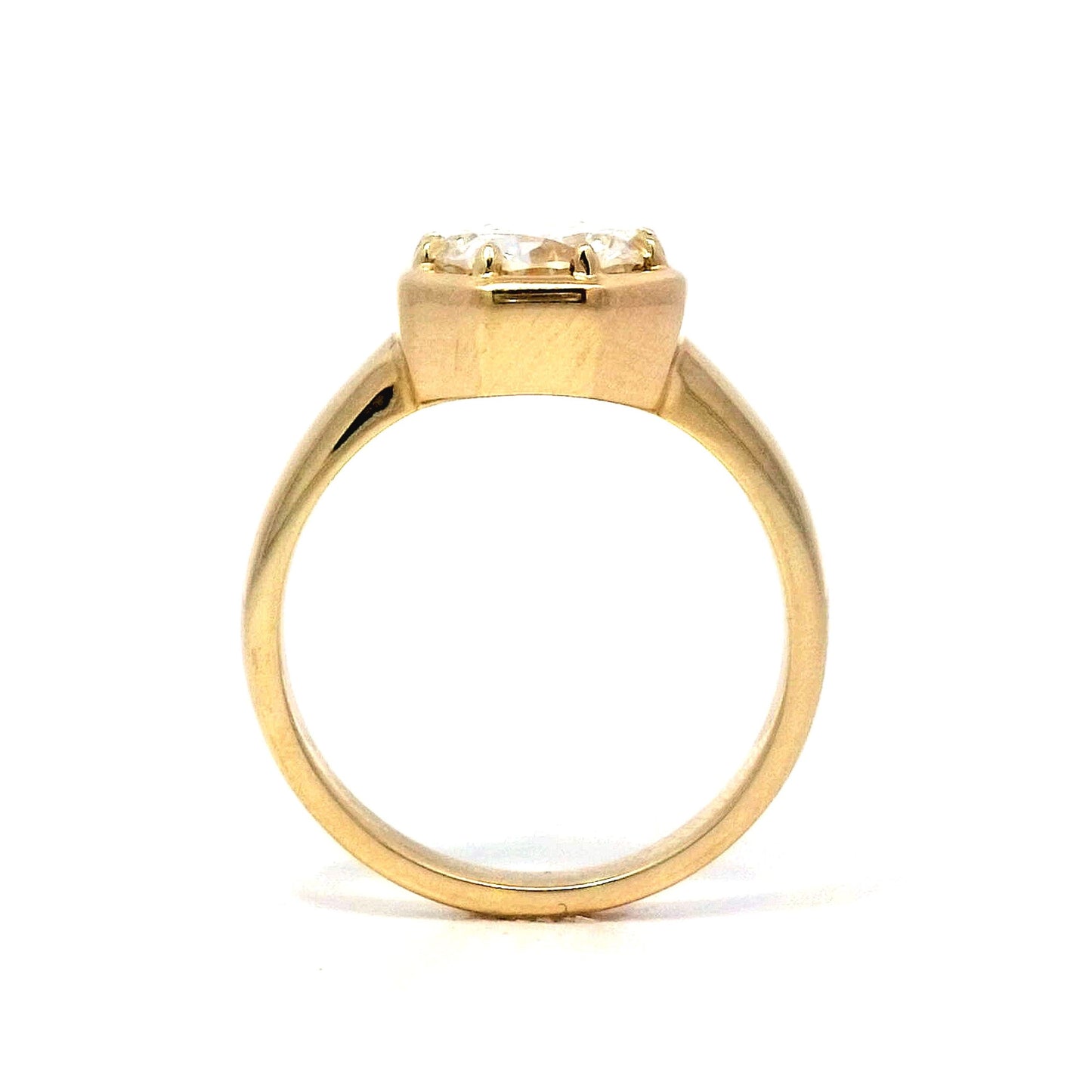 1.61 Round Brilliant Octagonal Engagement Ring in Yellow Gold