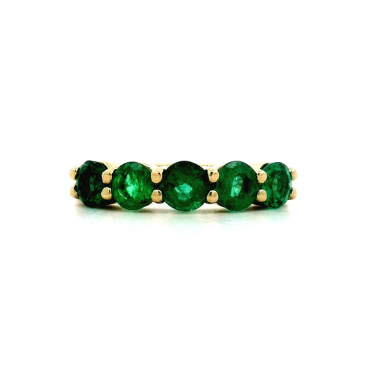 1.80 Five Stone Emerald Ring in 14k Yellow Gold