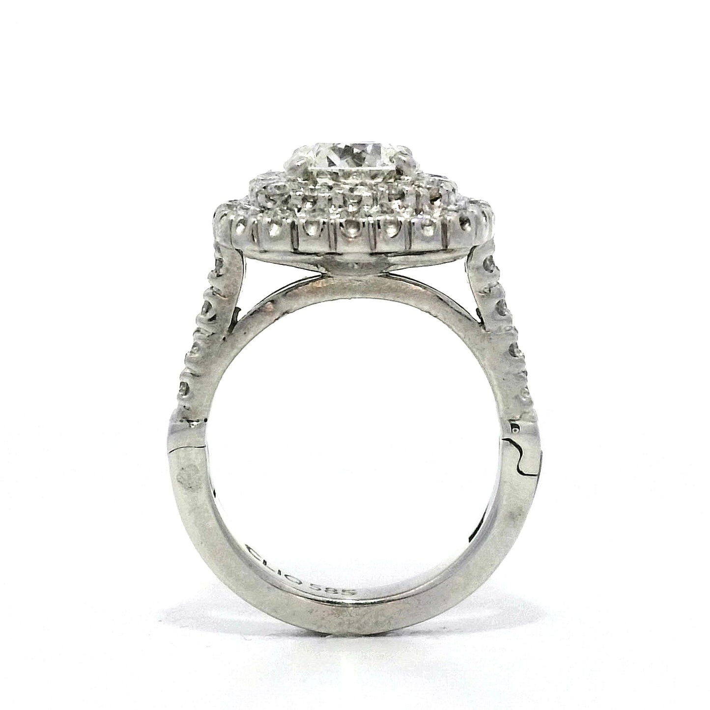 1.26 Diamond Halo Engagement Ring in 14k White Gold