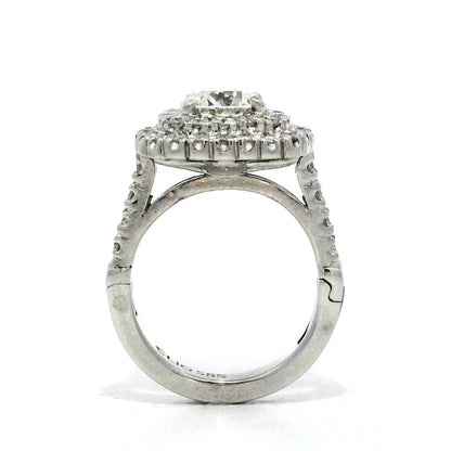 1.26 Diamond Halo Engagement Ring in 14k White Gold