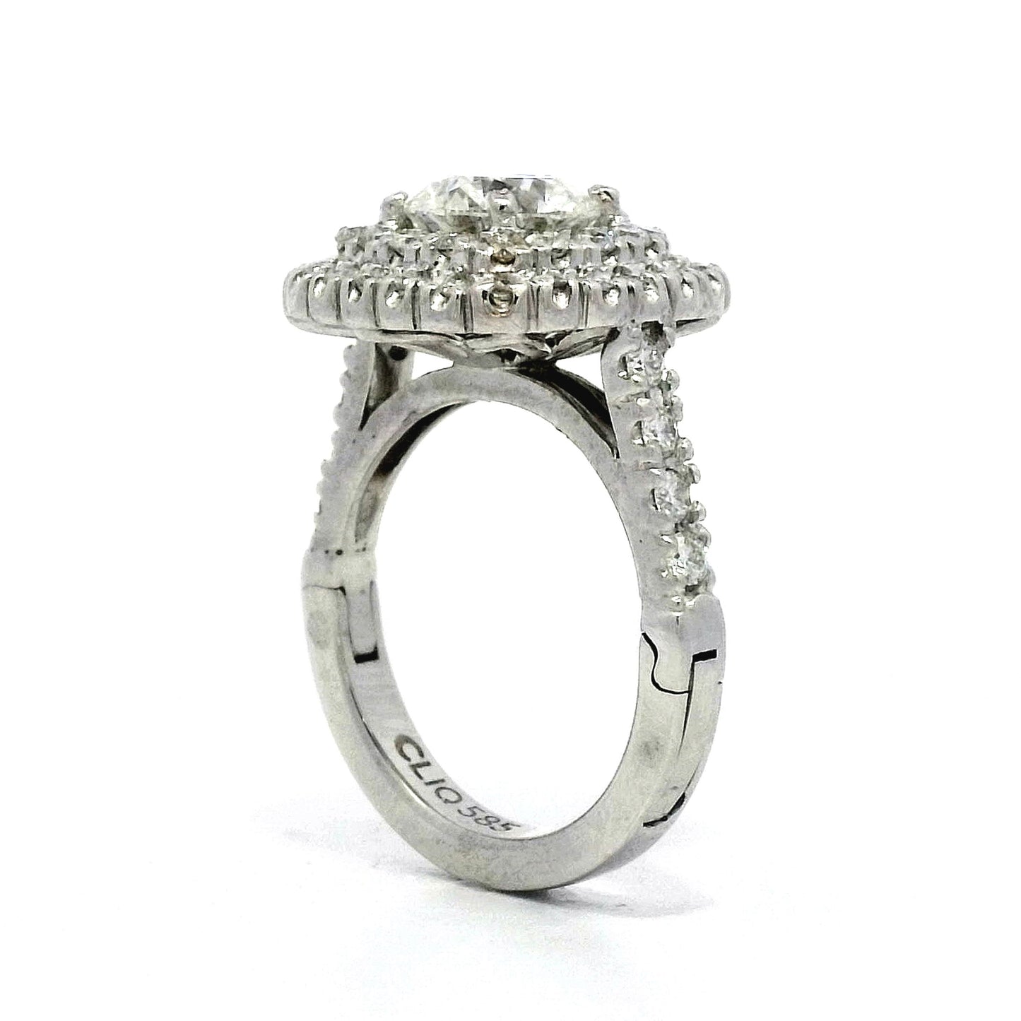 1.26 Diamond Halo Engagement Ring in 14k White Gold