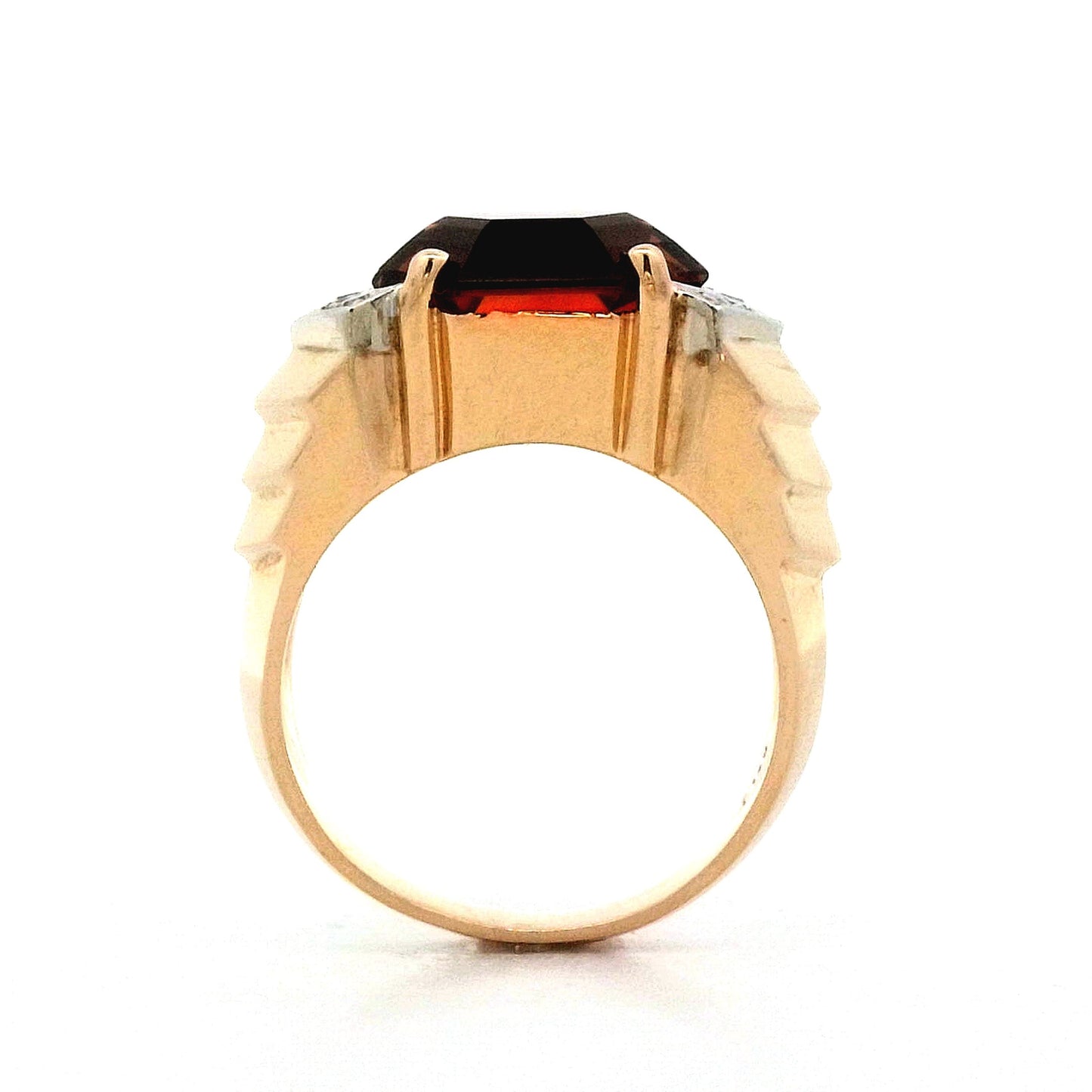 5.30 Hexagon Citrine Cocktail Ring in 14k Yellow Gold