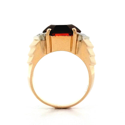 5.30 Hexagon Citrine Cocktail Ring in 14k Yellow Gold