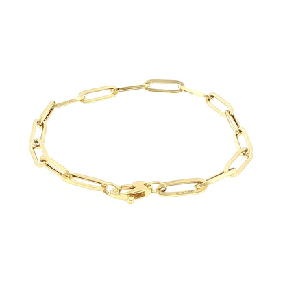 7.5" Paperclip Chain Link Bracelet 14k Yellow Gold