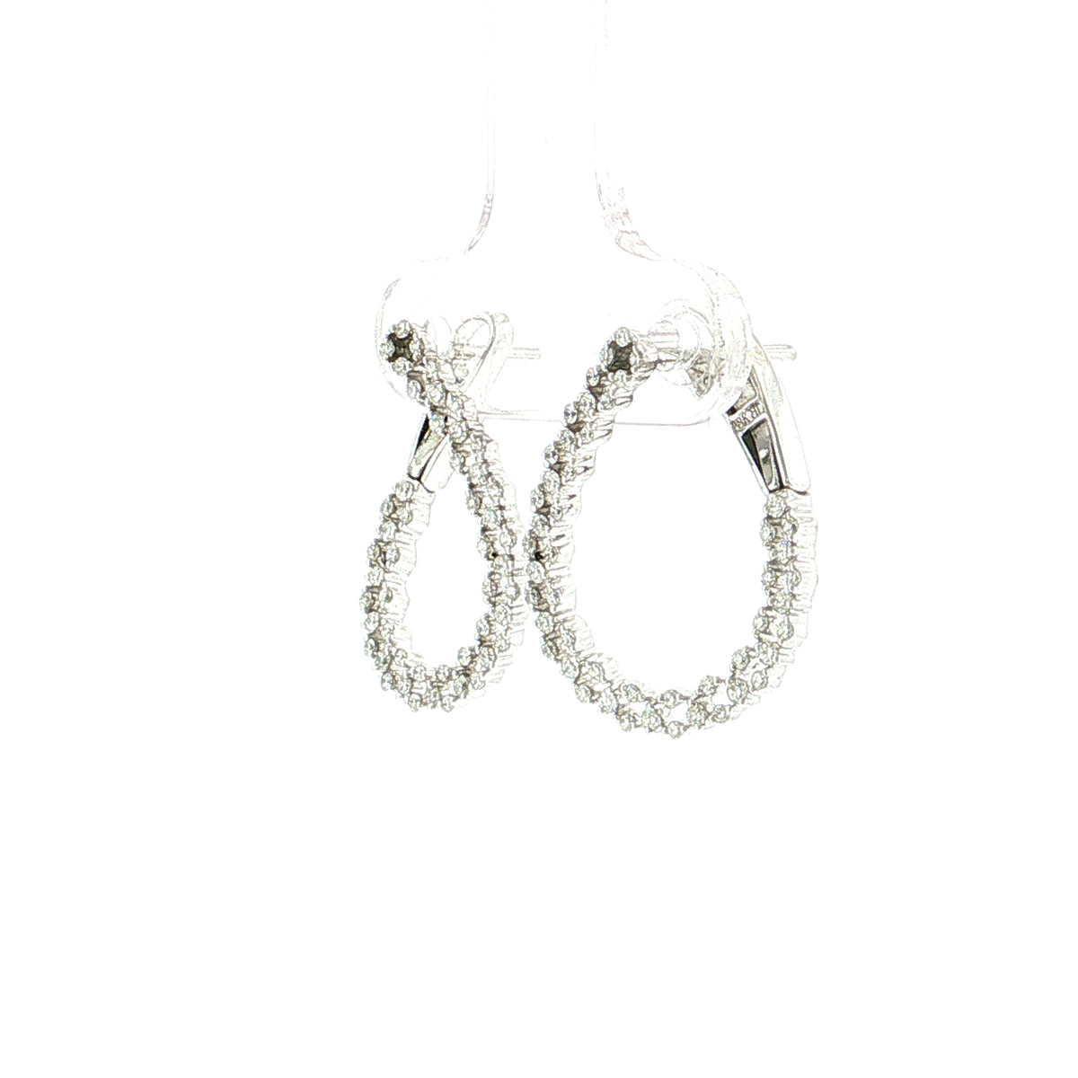 .43 Diamond Inside Out Hoop Earrings 18k White Gold