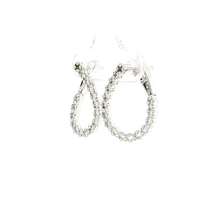 .43 Diamond Inside Out Hoop Earrings 18k White Gold