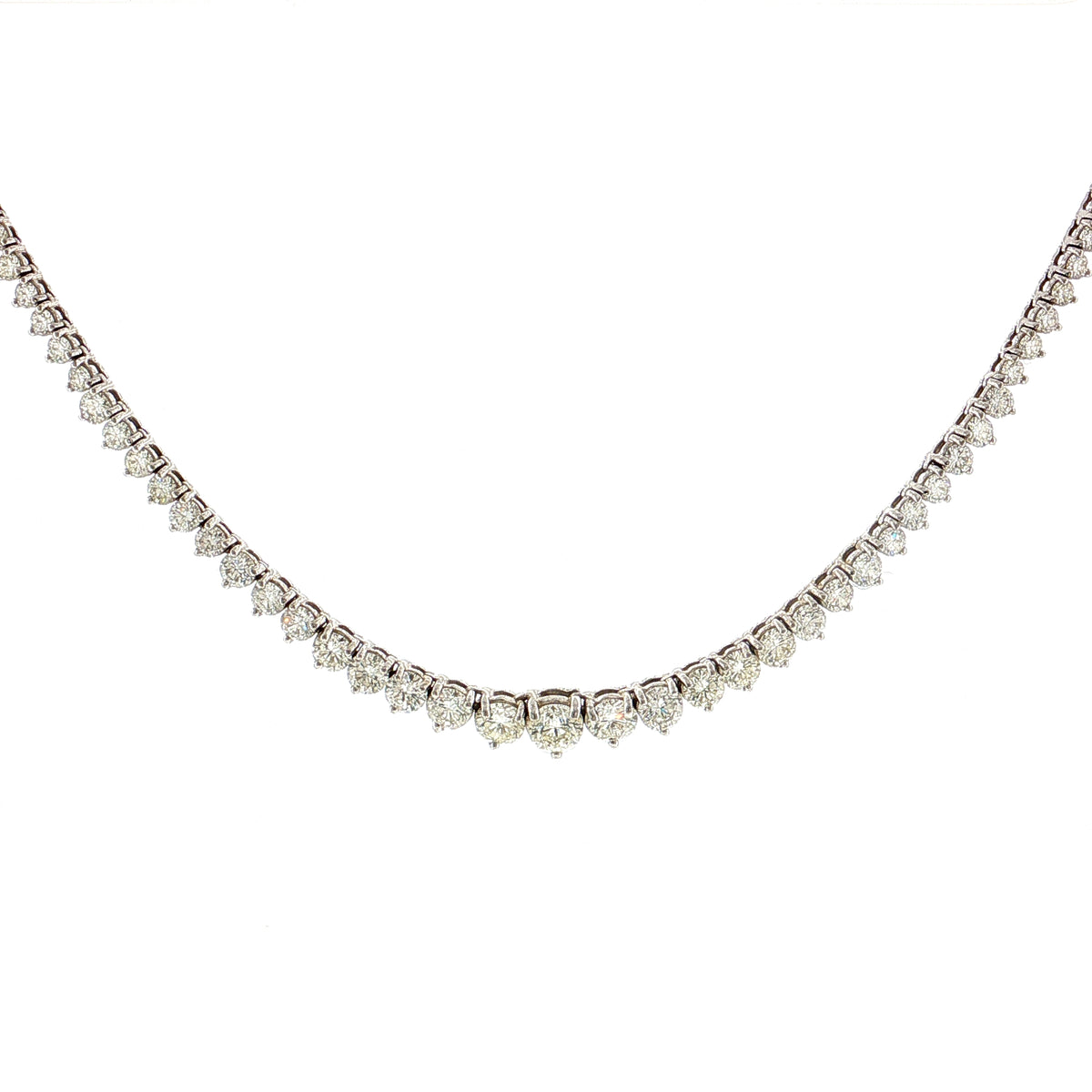 15.78 Diamond Riviera Necklace 14k White Gold