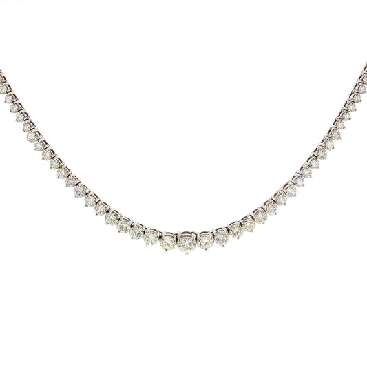 15.78 Diamond Riviera Necklace 14k White Gold