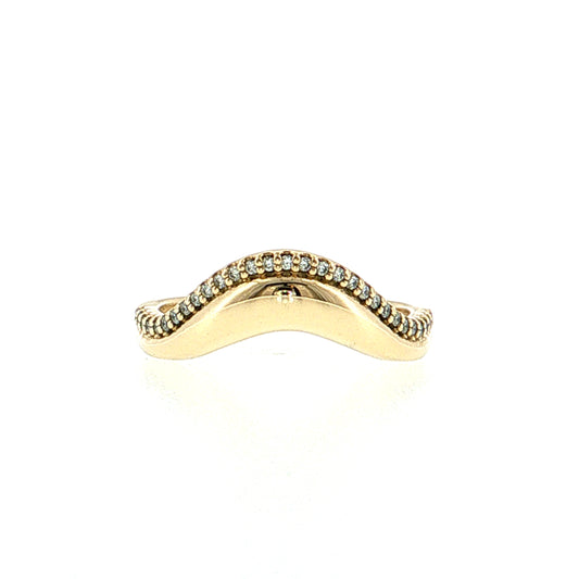 .15 Diamond Contoured Stacking Band 14k Yellow Gold