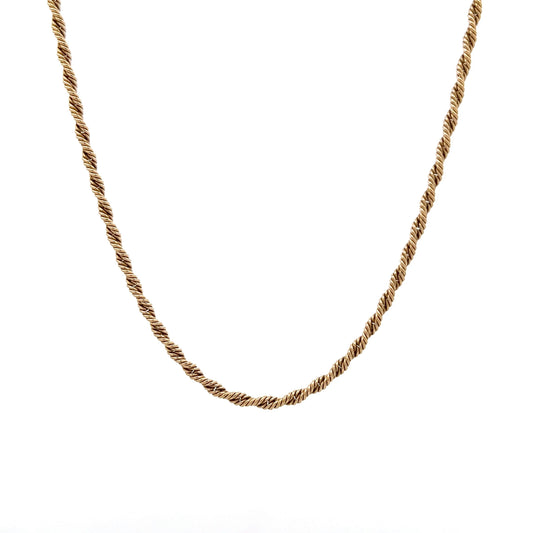 15 Inch Rope Chain Necklace in 14k Yellow Gold