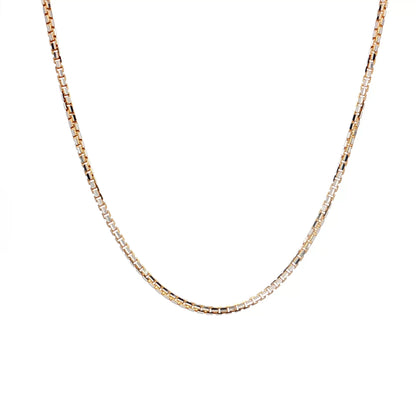 16.5" Box Chain Necklace Two-Tone 18k