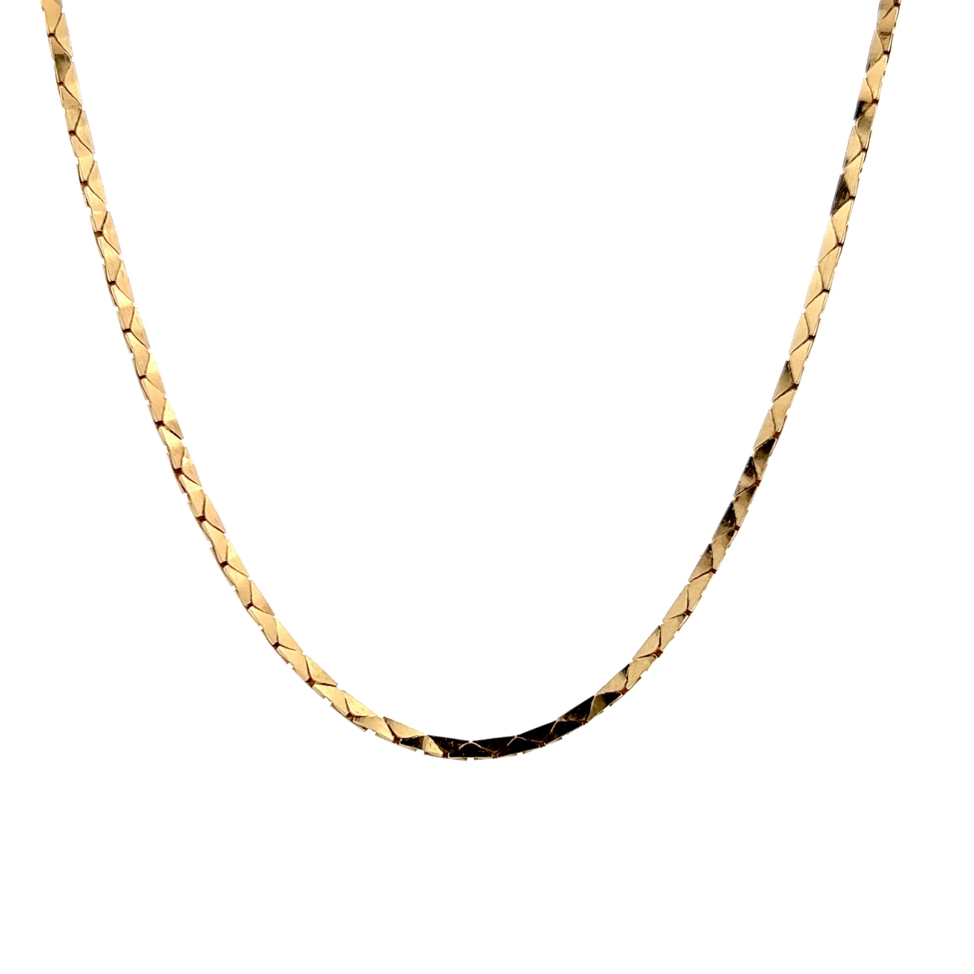 Triangular Link Chain 16.5 Inch Triangle Block Link Chain Necklace in 14k – Filigree Jewelers