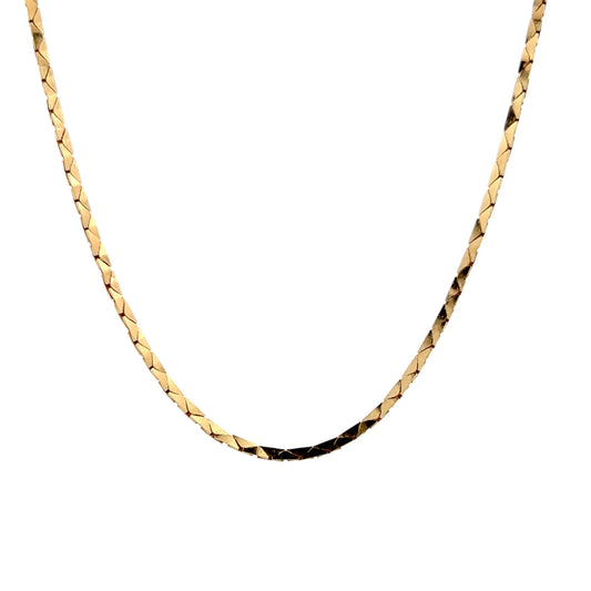 16.5 Inch Triangle Block Link Chain Necklace in 14k