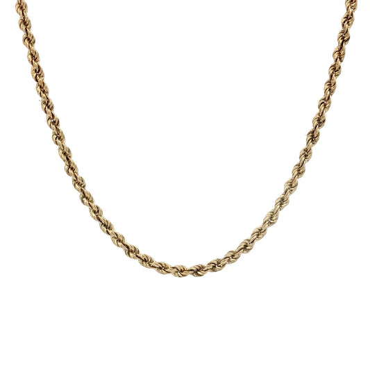 16" Diamond Cut Woven Chain Necklace 14k Yellow Gold