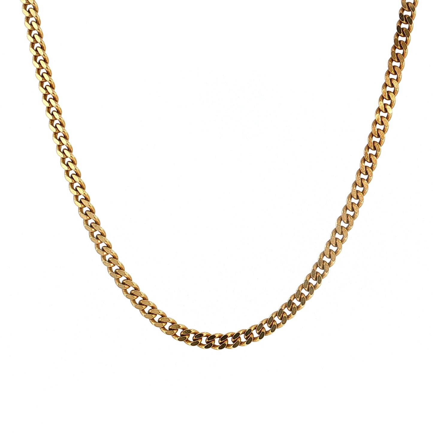 16" Flat Curb Link Chain Necklace 18k Yellow Gold