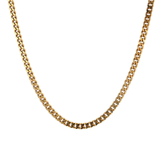16" Flat Curb Link Chain Necklace 18k Yellow Gold