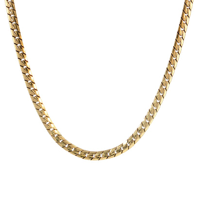 16 Inch Flat Curb Link Chain Necklace 14k Yellow Gold