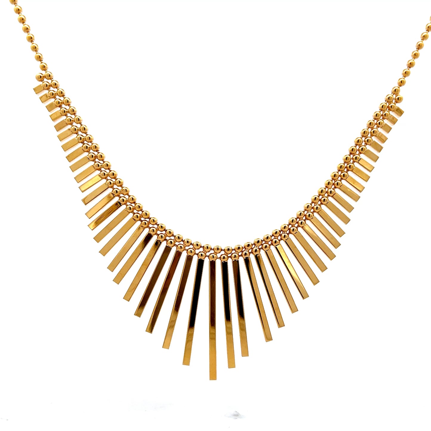 16 Inch Fringe Statement Necklace in 14k Yellow Gold