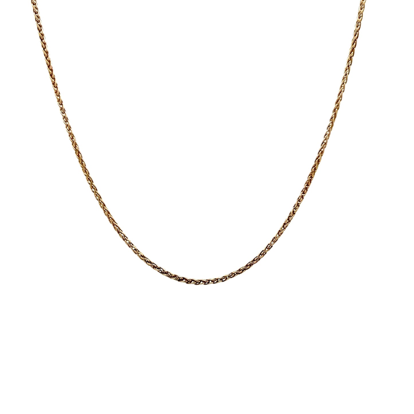 16 Inch Wheat Chain Necklace in 14k Yellow Gold